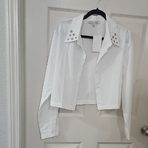 White Embellished Women's Blouse